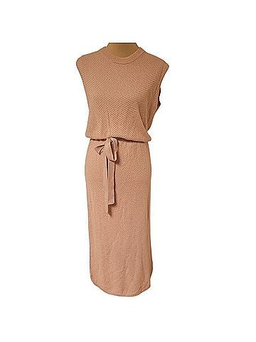 Callahan Knitwear Pink Belted Dress Casual Dress (view 1)