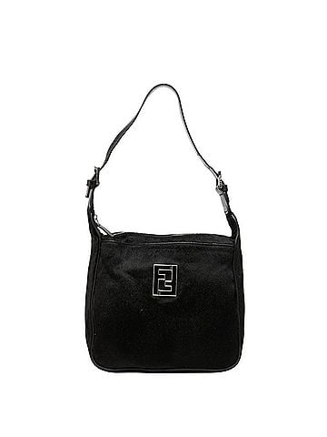 Fendi Fendi FF Logo One-Shoulder Bag, Black Calfskin Leather, Women's FENDI (view 1)