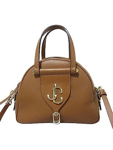 Jimmy Choo JIMMY CHOO Varenne JC Logo Leather Bowling Bag 2-Way Handbag Shoulder S Brown Women's (view 1)