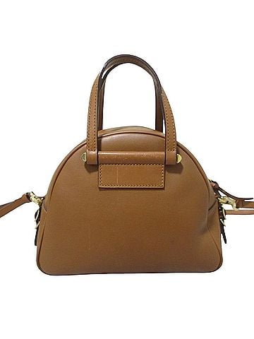 Jimmy Choo JIMMY CHOO Varenne JC Logo Leather Bowling Bag 2-Way Handbag Shoulder S Brown Women's (view 2)