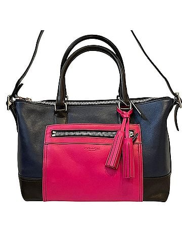 Coach COACH Legacy Colorblock Molly Satchel Handbag/Shoulder Bag 21134 Navy (Women's) (view 2)