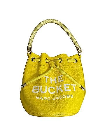 Marc Jacobs MARC JACOBS THE BUCKET Leather Drawstring Shoulder Bag, Yellow x White, Women's (view 1)