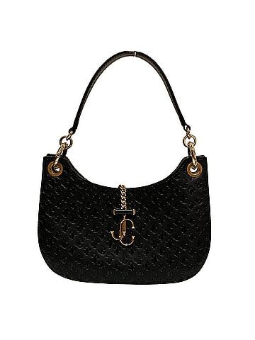 Jimmy Choo JIMMY CHOO Varenne Hobo JC Logo Leather Handbag, Black, Women's (view 1)
