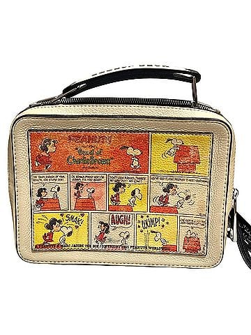 Marc Jacobs Marc Jacobs Peanuts THE BOX Charlie Brown Snoopy Comic Print Shoulder Bag Beige Black Women's (view 2)