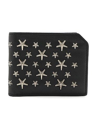 Jimmy Choo JIMMY CHOO ALBANY Bi-fold Wallet, Star Studded Leather, Black (view 1)