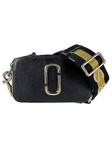 Marc Jacobs Marc Jacobs Snapshot Shoulder Bag, Coated Canvas, Black, Ivory, Gray, Women's, z10929 (view 1)