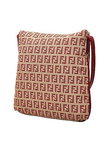 Fendi Fendi Zucchino Crossbody Shoulder Bag 8BT075 Red Beige Canvas Leather Women's FENDI (view 2)