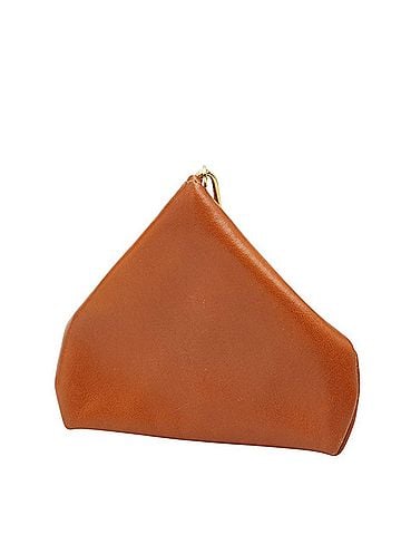 Céline Celine Vintage Coin Purse/Wallet, Triangle Shape, M12, Brown, Gold Hardware, Leather, Women's CELINE (view 2)