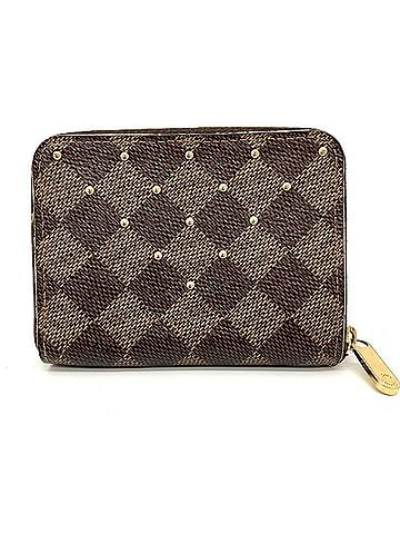 Louis Vuitton Louis Vuitton Zippy Coin Purse Studs Women's Case N60250 Damier Ebene x Rose Ballerine (view 2)