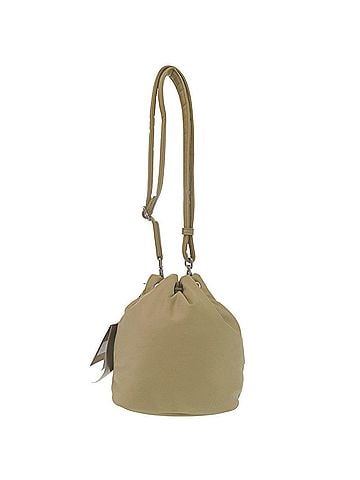 Burberry Burberry Ryle Drawstring Crossbody Bag, Body Pouch, 8104495, Silver Hardware, Nylon, Gold Honey Beige, One-Shoulder Bucket 0684BURBERRY (view 2)