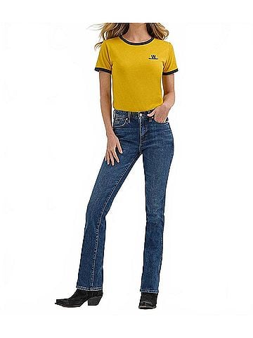 Wrangler Jeans Co Alexis Boot Hugger Jean in Blue (view 2)