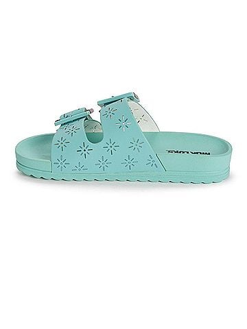 Muk Luks Women's Grand Cayman Perforated Sandal in Aqua (view 2)