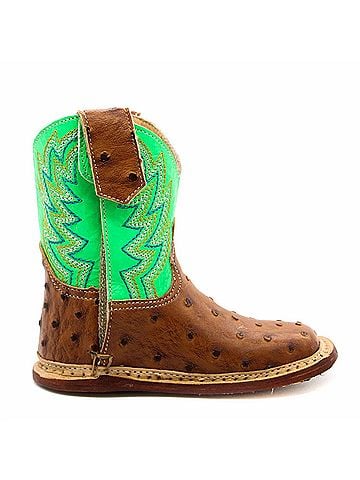 Roper Boy's Cowbabies Buddy Boot 4 Mo in Neon Green (view 1)