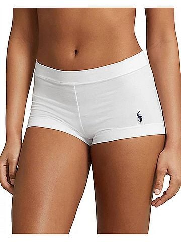 Polo by Ralph Lauren Mid Rise Girl Short in White Cloud (view 2)