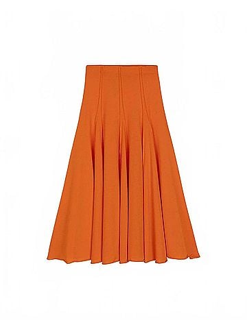 Alysi Fine Jersey Godet Skirt in Orange (view 1)