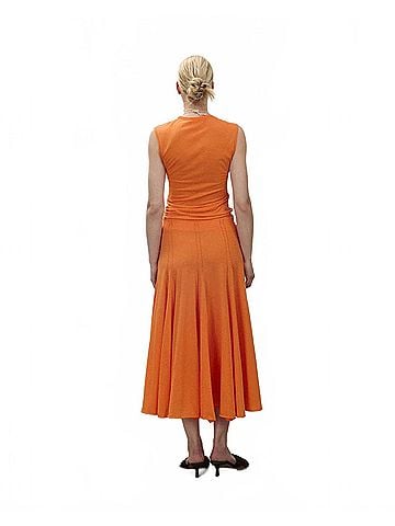 Alysi Fine Jersey Godet Skirt in Orange (view 2)