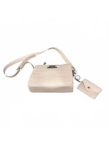 Steve Madden Women's Embossed Logo Crossbody Bag With Mini Pouch in Ivory (view 1)