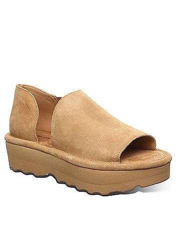 Bearpaw Women's Sail Refined Suede Flatform Sandal in Iced Coffee (view 2)
