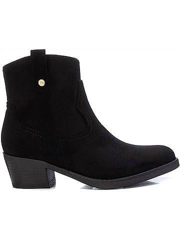 XTI Women's Suede Italian Western Boots in Black (view 1)