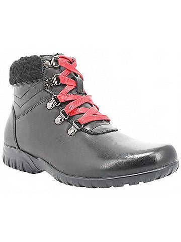 Propet Women's Dasher Leather Ankle Boots in Black (view 1)