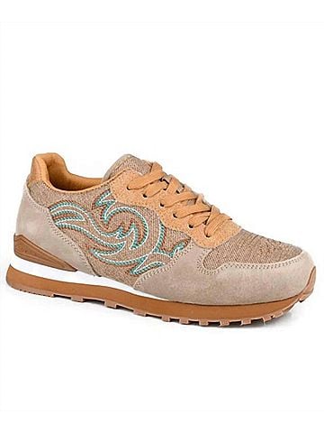 Roper Women's Giddy Up Spice Jogger Casual Shoe in Tan (view 1)