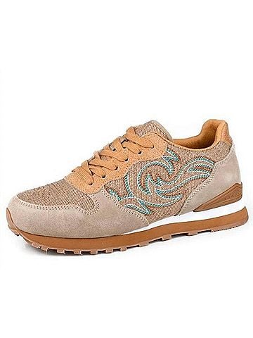 Roper Women's Giddy Up Spice Jogger Casual Shoe in Tan (view 2)