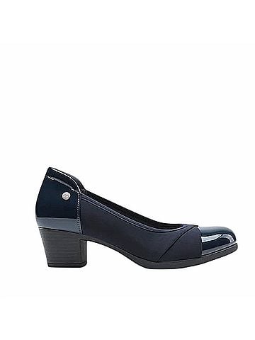 Dream Pairs Women's Chunky Block Closed Toe Heels in Navy (view 1)