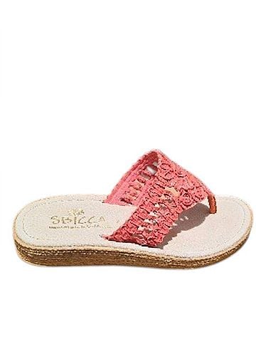 Sbicca Women's Fresa Woven Thong Sandal in Coral (view 1)