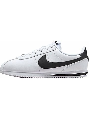 Nike Big Kid's Cortez Shoes in White/Black (view 2)