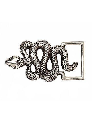 CLARIS VIROT Women's Snake Belt Buckle in Silver (view 1)