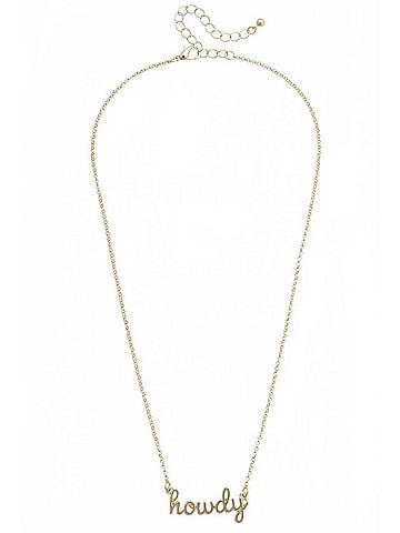 Canvas Women's Howdy Cursive Necklace in Gold (view 1)