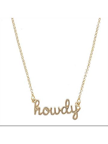 Canvas Women's Howdy Cursive Necklace in Gold (view 2)