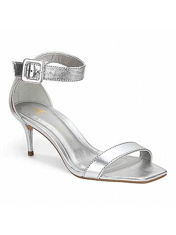 Carrano Women's Dress Leather Sandal in Silver (view 2)
