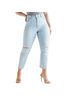 Express Curvy Super High Waisted Ripped Mom Jeans Jeans - photo 1