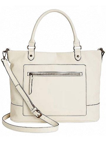 Style&Co Women's Convertible Tote Crossbody Bag in Ivory (view 1)
