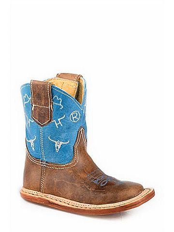 Roper Boy's Cowbabies Western Boots 3 Mo in Blue (view 1)