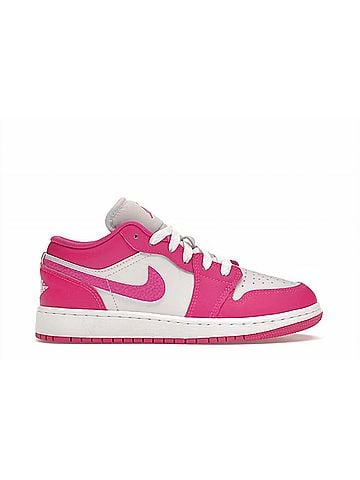 Nike Big Kid's Air Jordan 1 Low Gs Shoe in Fire Pink/Iris Whisper-White (view 1)