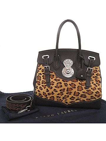 Ralph Lauren Ralph Lauren Ricky 33 Leopard Leather Calf Hair Black Brown 2-Way Handbag Shoulder Bag 0452RALPH LAUREN (view 2)