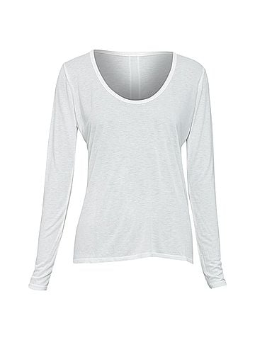 The Row The Row Cream Viscose Silk Trim Tshirt (view 1)