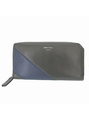 Jimmy Choo Jimmy Choo Leather Green Blue Round Zip Long Wallet 1422 (view 1)