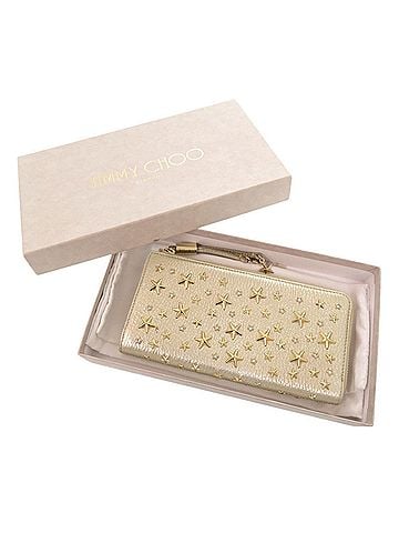 Jimmy Choo Jimmy Choo Star Studded Leather Champagne Gold Long Wallet 0926 (view 2)