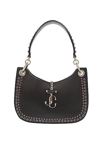 Jimmy Choo Jimmy Choo Varenne Hobo Leather One-Shoulder Bag, Black, 0413 (view 1)