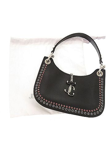 Jimmy Choo Jimmy Choo Varenne Hobo Leather One-Shoulder Bag, Black, 0413 (view 2)