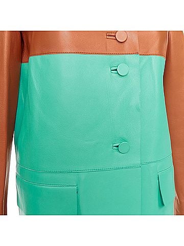MARNI Marni Leather Colorblocked Coat (view 2)