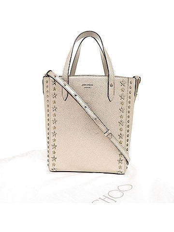 Jimmy Choo Jimmy Choo PEGASI N S Star Studded Leather Champagne Gold 2-Way Tote Bag Shoulder Handbag 0390JIMMY CHOO (view 2)