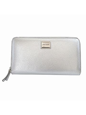 Jimmy Choo Jimmy Choo Malou Leather Silver Round Zip Long Wallet 1136 (view 1)