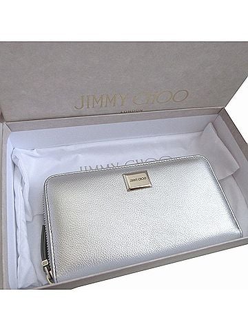 Jimmy Choo Jimmy Choo Malou Leather Silver Round Zip Long Wallet 1136 (view 2)