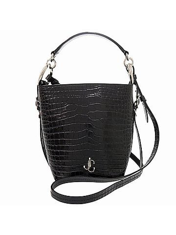 Jimmy Choo Jimmy Choo 2-Way Varenne Embossed Leather Metal Black Bucket Bag Handbag Shoulder 1646JIMMY CHOO (view 1)