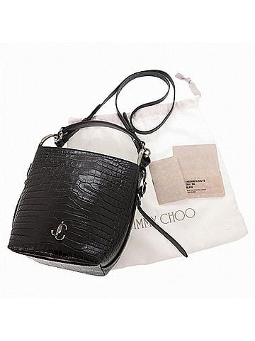 Jimmy Choo Jimmy Choo 2-Way Varenne Embossed Leather Metal Black Bucket Bag Handbag Shoulder 1646JIMMY CHOO (view 2)