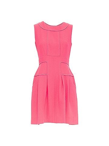 Oscar De La Renta Oscar De La Renta Wool Pleated A-Line Dress (view 1)